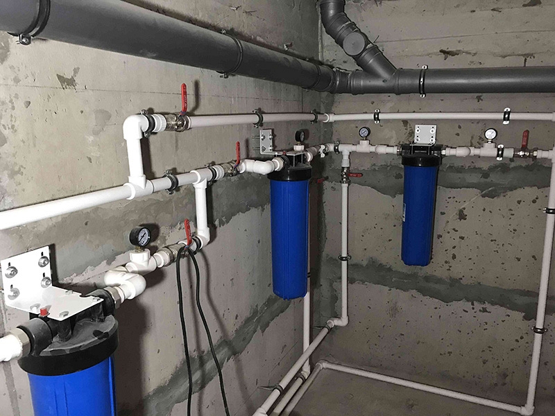 Разводка Канализации и воды с механической водоочисткой и двойным вводом воды в дом