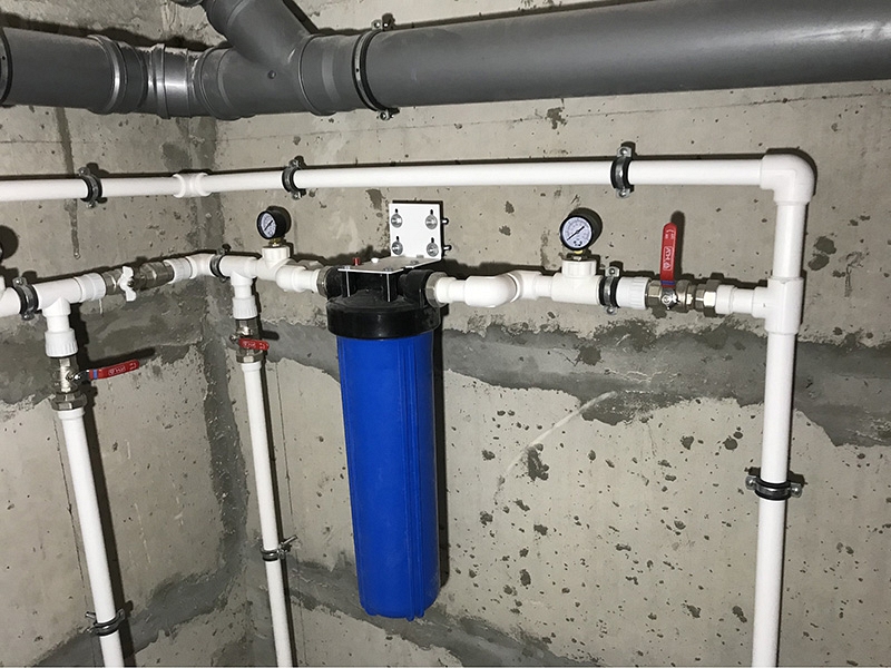Разводка Канализации и воды с механической водоочисткой и двойным вводом воды в дом