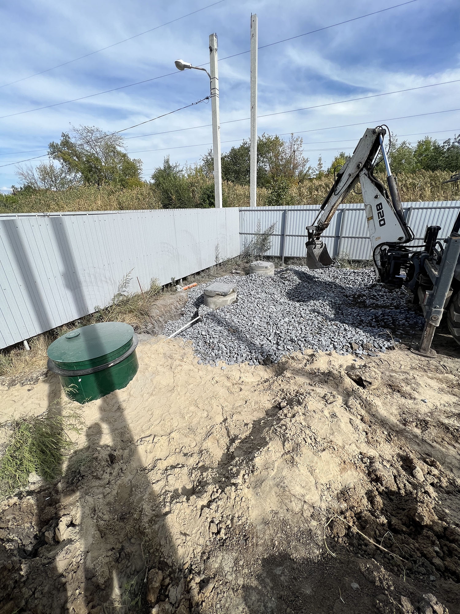 Установка автономной канализации с монтажом дренажа из ЖБИ колец